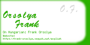 orsolya frank business card